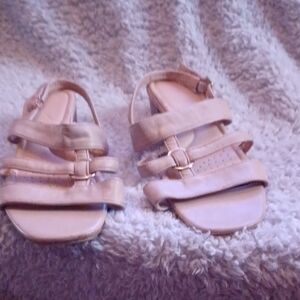 Tan Leather Sandals with Buckle Details